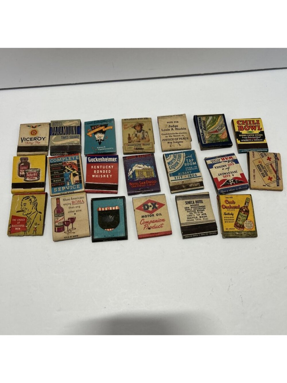 Vintage 1940s 50s Matchbook Lot Collection Of 20 Advertisement Matches